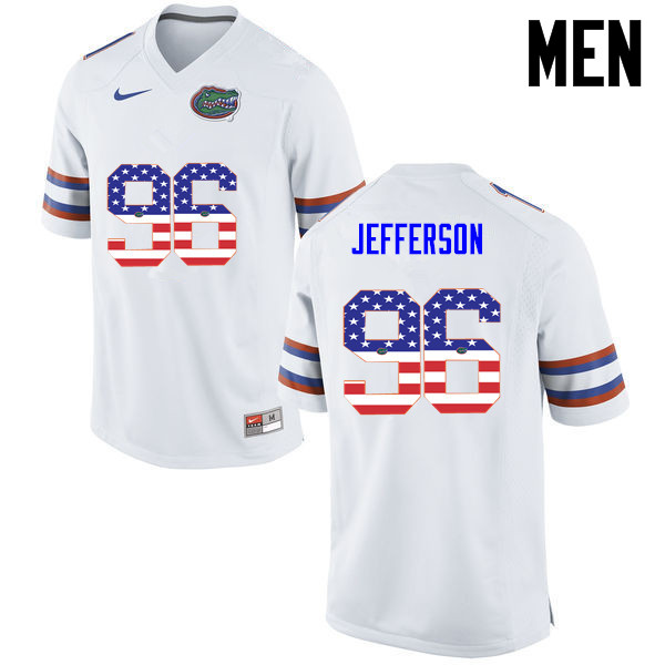Men Florida Gators #96 Cece Jefferson College Football USA Flag Fashion Jerseys-White - Click Image to Close